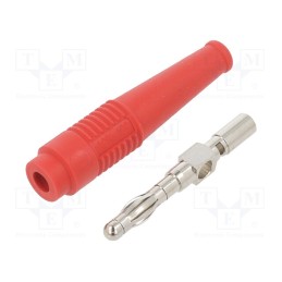 1 pcs x STu00c4UBLI - 64.9200-22 - Plug, 4mm banana, 32A, 30VAC, 60VDC, red, non-insulated, 2.5mm2