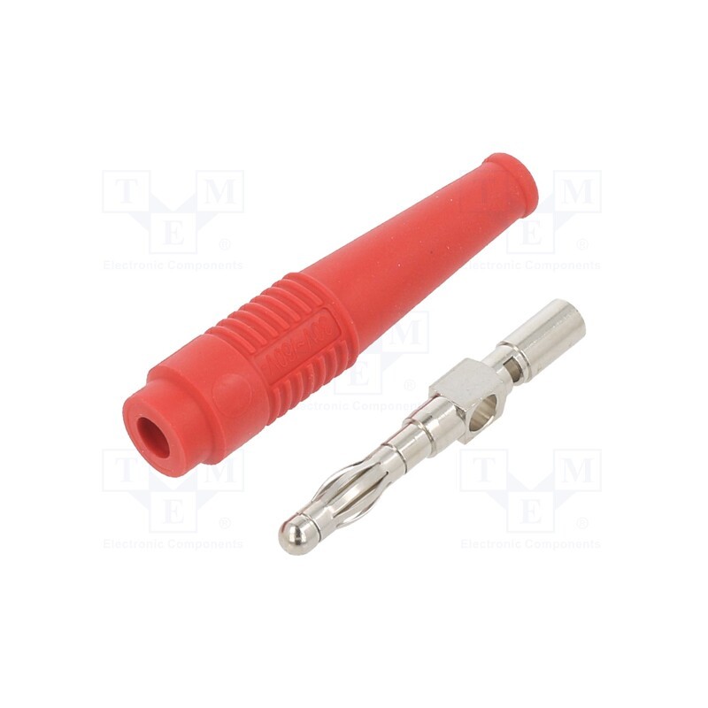 1 pcs x STu00c4UBLI - 64.9200-22 - Plug, 4mm banana, 32A, 30VAC, 60VDC, red, non-insulated, 2.5mm2