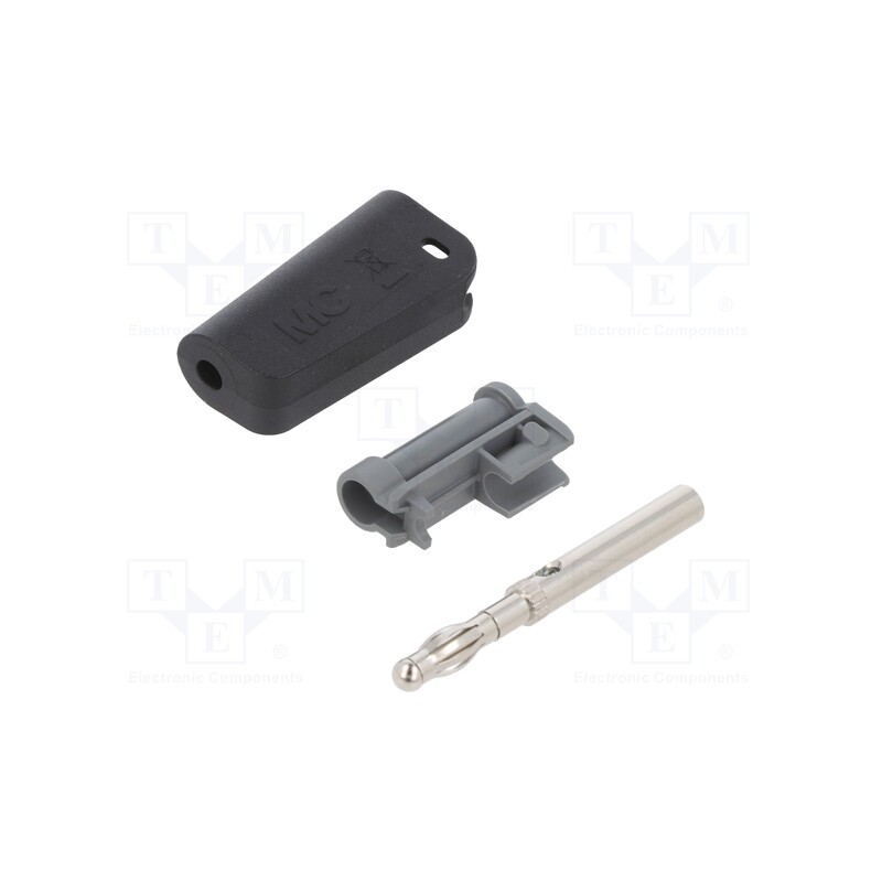 1 pcs x STu00c4UBLI - 64.1044-21 - Plug, 4mm banana, 19A, 30VAC, 60VDC, black, nickel plated, 2.5mm2