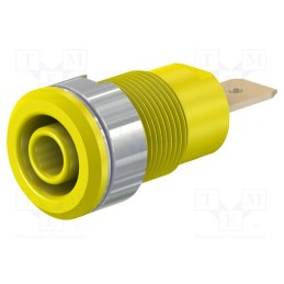 1 pcs x STu00c4UBLI - 23.3060-24 - Socket, 4mm banana, 32A, 1kV, Cutout: Ø12.2mm, yellow, gold-plated