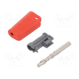 1 pcs x STu00c4UBLI - 64.1044-22 - Plug, 4mm banana, 19A, 30VAC, 60VDC, red, nickel plated, 2.5mm2