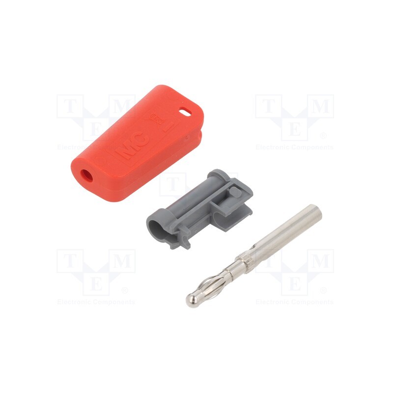 1 pcs x STu00c4UBLI - 64.1044-22 - Plug, 4mm banana, 19A, 30VAC, 60VDC, red, nickel plated, 2.5mm2