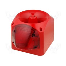 1 pcs x KLAXON SIGNALS - PNC-0013 - Signaller: lighting-sound, 10÷60VDC, siren,flashing light, red