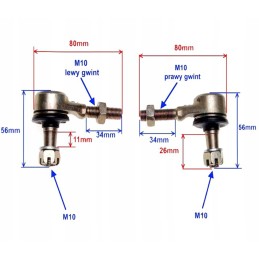 Quad atv 200 250 steering rod end cone