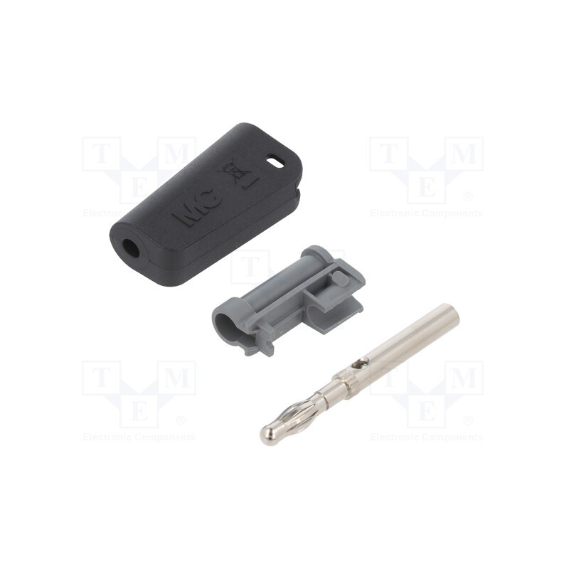 1 pcs x STu00c4UBLI - 64.1040-21 - Plug, 4mm banana, 19A, 30VAC, 60VDC, black, nickel plated, 1mm2