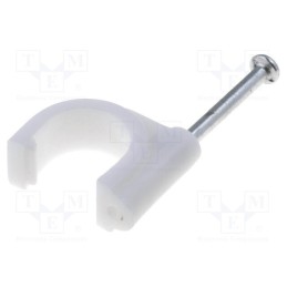 1 pcg x Goobay - 17082 - Holder, white, on round cable, 100pcs, with a nail, Ø: 10mm