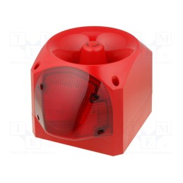 1 pcs x KLAXON SIGNALS - PNV-0018 - Signaller: lighting-sound, 110/230VAC, xenon arc lamp, red, IP66