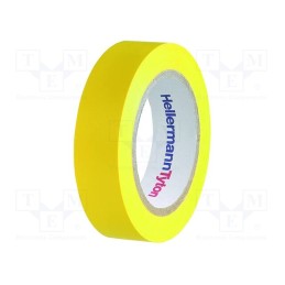 1 rol x HELLERMANNTYTON - 710-00153 HELATAPE FLEX15 - Tape: electrical insulating, W: 19mm, L: 20m, Thk: 150um, yellow