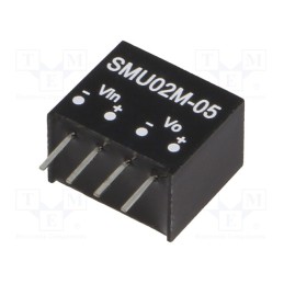 1 pcs x MEAN WELL - SMU02M-05 - Converter: DC/DC, 2W, Uin: 10.8÷13.2V, Uout: 5VDC, Iout: 80÷400mA
