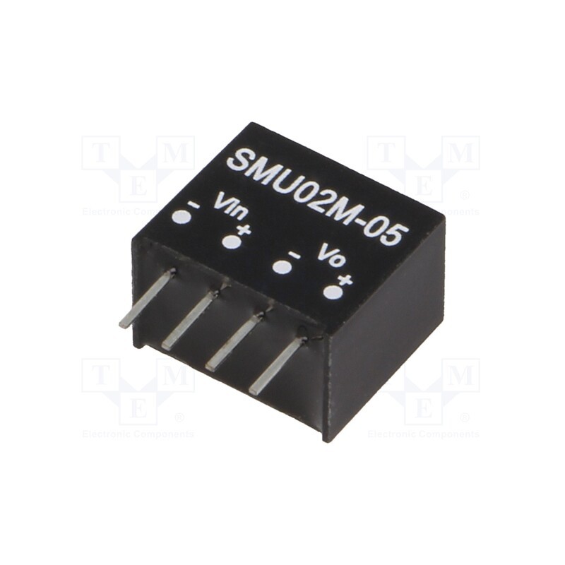 1 pcs x MEAN WELL - SMU02M-05 - Converter: DC/DC, 2W, Uin: 10.8÷13.2V, Uout: 5VDC, Iout: 80÷400mA