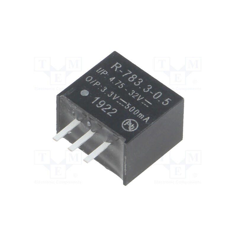 1 pcs x RECOM - R-783.3-0.5 - Converter: DC/DC, 1.65W, Uin: 4.75÷32V, Uout: 3.3VDC, Iout: 0.5A
