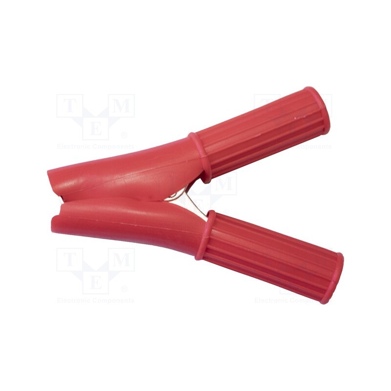 1 pcs x MUELLER ELECTRIC - BU-46A-2L - Crocodile clip, 50A, Grip capac: max.29mm, Overall len: 79mm, red