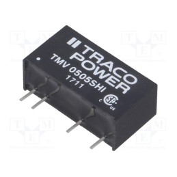 1 pcs x TRACO POWER - TMV 0505SHI - Converter: DC/DC, 1W, Uin: 4.5÷5.5V, Uout: 5VDC, Iout: 200mA, SIP7