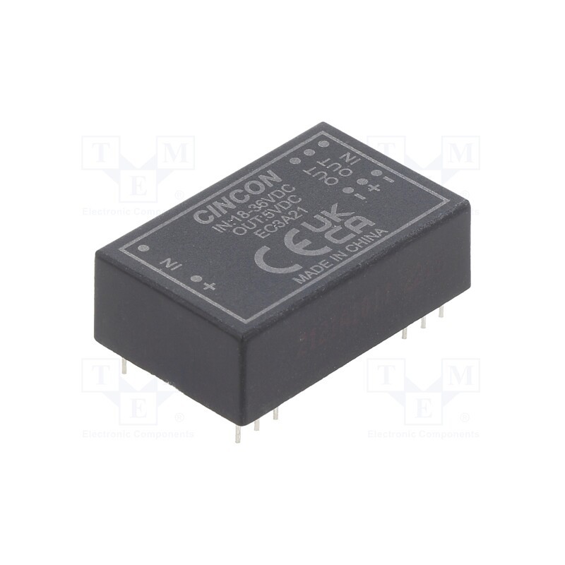 1 pcs x CINCON - EC3A21 - Converter: DC/DC, 3W, Uin: 18÷36V, Uout: 5VDC, Iout: 600mA, DIP24