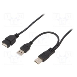 1 pcs x GEMBIRD - CCP-USB22-AMAF-3 - Cable, USB 2.0, USB A plug x2,USB B mini plug, gold-plated, 0.9m