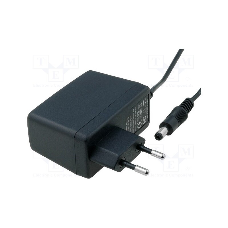 1 pcs x MEAN WELL - GS15E-3P1J - Power supply: switched-mode, plug, 12VDC, 1.25A, 15W, Plug: EU, 76%