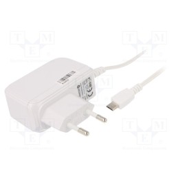 1 pcs x POS - POS05200A-WHM - Power supply: switched-mode, plug, 5VDC, 2A, 10W, Plug: EU, 79.11%