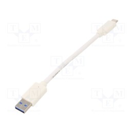 1 pcs x GEMBIRD - CCP-USB3-AMCM-W-0.1M - Cable, USB 3.0, USB A plug,USB C plug, gold-plated, 0.1m, white