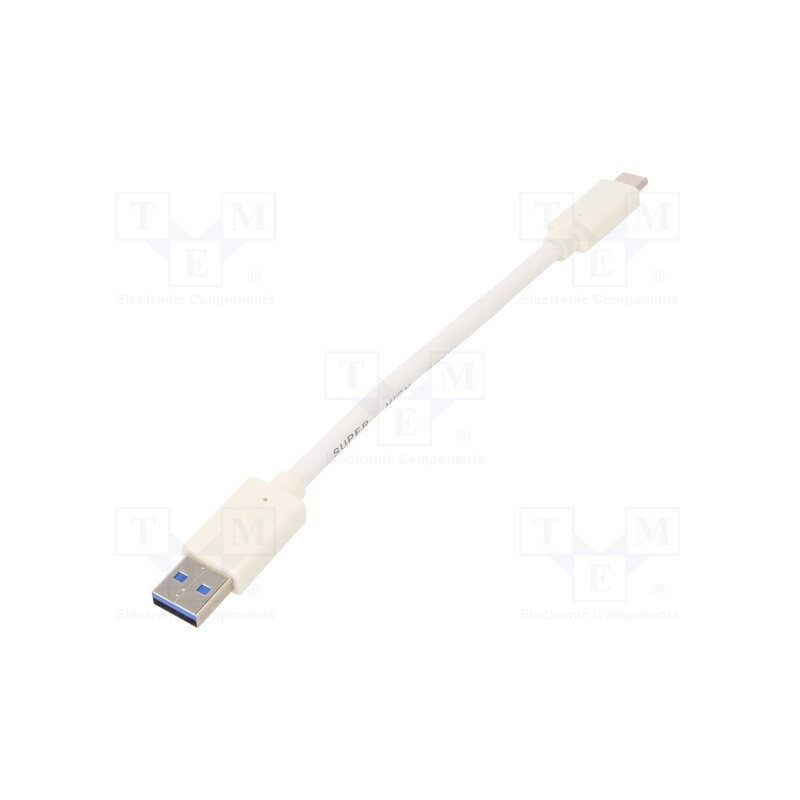 1 pcs x GEMBIRD - CCP-USB3-AMCM-W-0.1M - Cable, USB 3.0, USB A plug,USB C plug, gold-plated, 0.1m, white