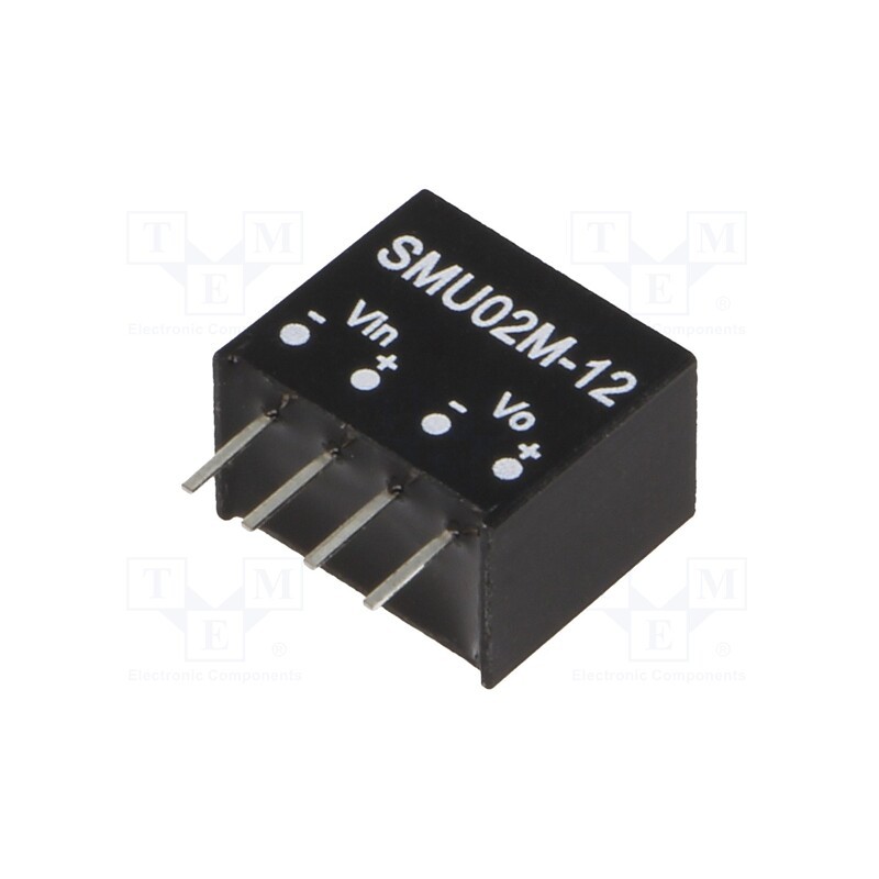 1 pcs x MEAN WELL - SMU02M-12 - Converter: DC/DC, 2W, Uin: 10.8÷13.2V, Uout: 12VDC, Iout: 33÷167mA