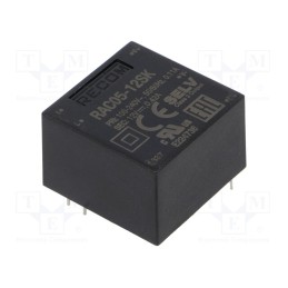 1 pcs x RECOM - RAC05-12SK - Converter: AC/DC, 5W, 85÷264VAC, Usup: 120÷370VDC, Uout: 12VDC, 81%