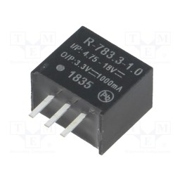 1 pcs x RECOM - R-783.3-1.0 - Converter: DC/DC, 3.3W, Uin: 4.75÷18V, Uout: 3.3VDC, Iout: 1A, SIP3