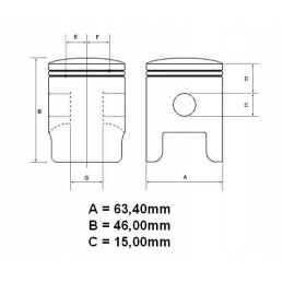 Piston 63 40mm quad atv 200 bashan bs200s 7 kinroad