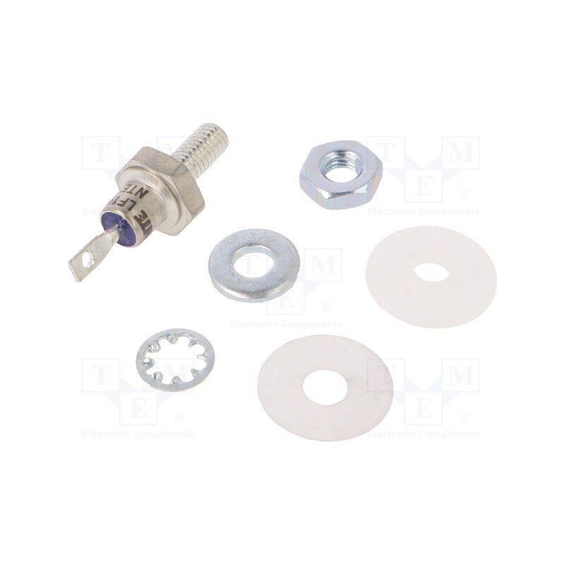 1 pcs x NTE Electronics - NTE5862 - Diode: rectifying, 600V, 1.1V, 6A, cathode to stud, DO4, screw type