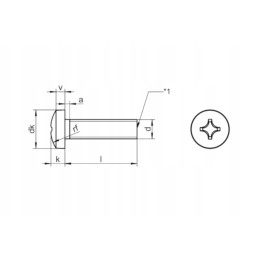 M6x12 stainless steel screw, cross-head screw, 10 pcs