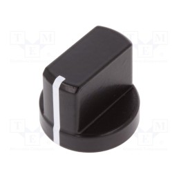 1 pcs x MENTOR - 5582.6631 - Knob, with flange,with pointer, aluminium, Øshaft: 6mm, black