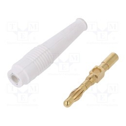 1 pcs x STu00c4UBLI - 64.1020-29 - Plug, 4mm banana, 32A, white, non-insulated, 2.5mm2, gold-plated