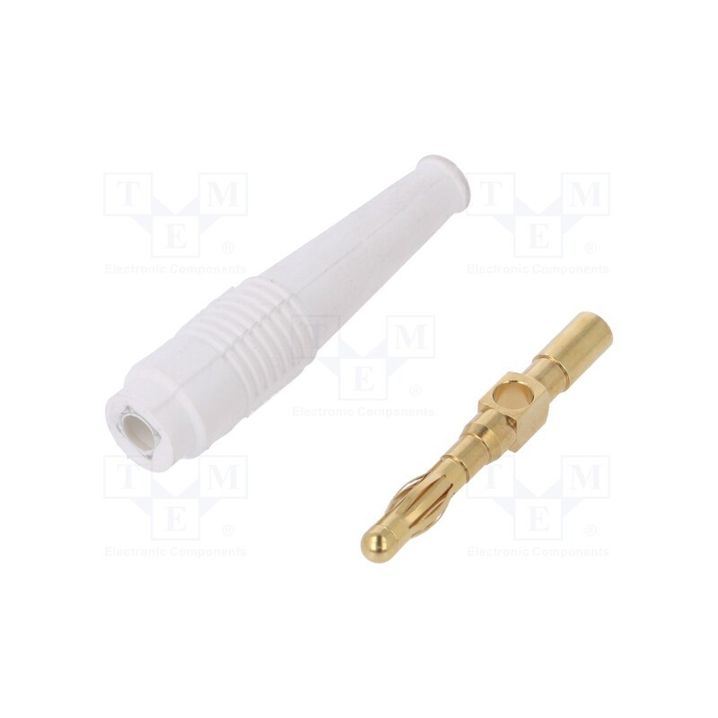 1 pcs x STu00c4UBLI - 64.1020-29 - Plug, 4mm banana, 32A, white, non-insulated, 2.5mm2, gold-plated