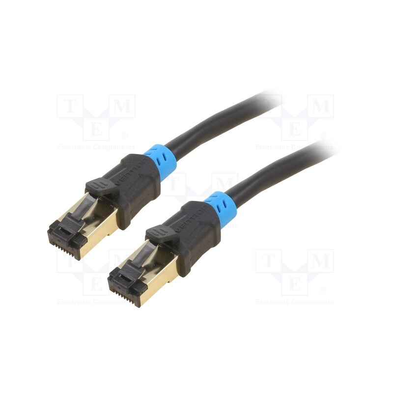 1 pcs x VENTION - VAP-A06-B200 - Patch cord, S/FTP, 6, Cu, PVC, black, 2m, RJ45 plug,both sides