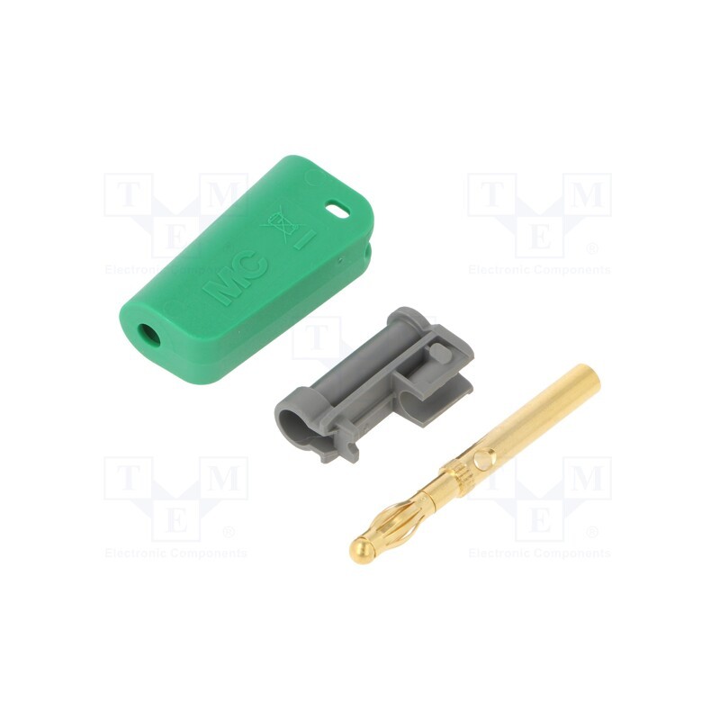 1 pcs x STu00c4UBLI - 64.1039-25 - Plug, 4mm banana, 19A, green, gold-plated, on cable
