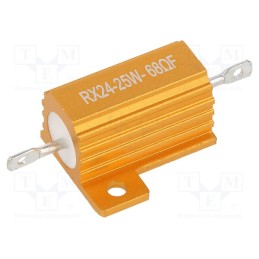 1 pcs x SR PASSIVES - AHP25W-68RF - Resistor: wire-wound, with heatsink, 68Ω, 25W, ±1%, 50ppm/°C