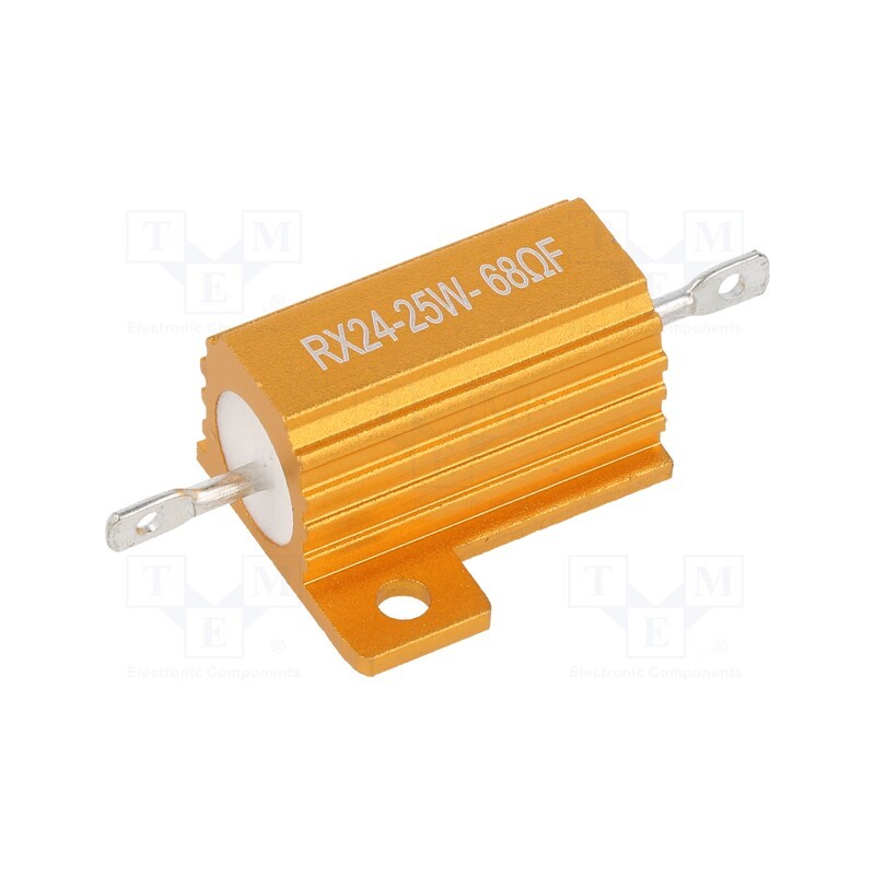 1 pcs x SR PASSIVES - AHP25W-68RF - Resistor: wire-wound, with heatsink, 68Ω, 25W, ±1%, 50ppm/°C