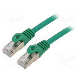 1 pcs x GEMBIRD - PP6A-LSZHCU-G-10M - Patch cord, S/FTP, 6a, solid, Cu, LSZH, green, 10m, 27AWG, Cablexpert