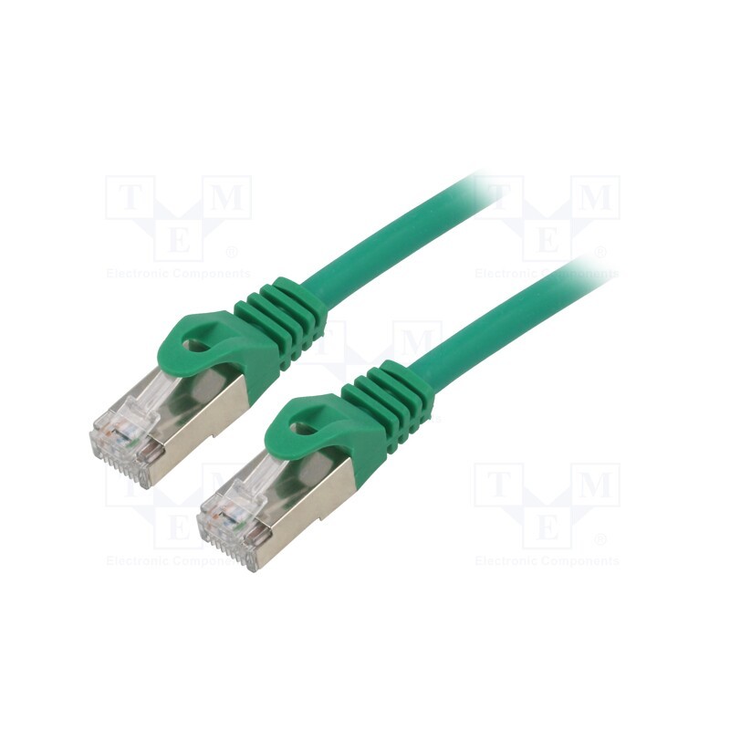1 pcs x GEMBIRD - PP6A-LSZHCU-G-10M - Patch cord, S/FTP, 6a, solid, Cu, LSZH, green, 10m, 27AWG, Cablexpert
