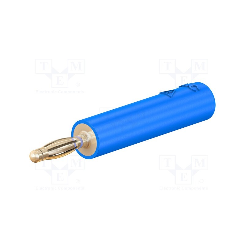 1 pcs x STu00c4UBLI - 24.0115-23 - Adapter, 2mm banana, 10A, 30VAC, 60VDC, blue, gold-plated, 36mm