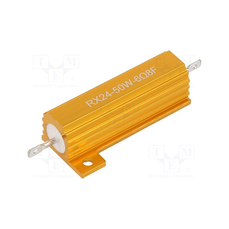 1 pcs x SR PASSIVES - AHP50W-6R8F - Resistor: wire-wound, with heatsink, 6.8Ω, 50W, ±1%, 50ppm/°C