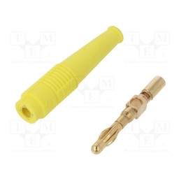 1 pcs x STu00c4UBLI - 64.1020-24 - Plug, 4mm banana, 32A, yellow, non-insulated, 2.5mm2, gold-plated
