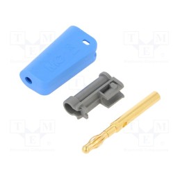 1 pcs x STu00c4UBLI - 64.1039-23 - Plug, 4mm banana, 19A, blue, non-insulated,with 4mm axial socket