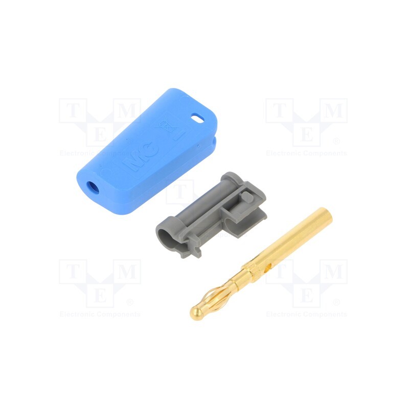 1 pcs x STu00c4UBLI - 64.1039-23 - Plug, 4mm banana, 19A, blue, non-insulated,with 4mm axial socket