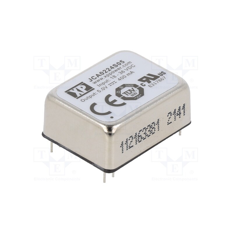 1 pcs x XP POWER - JCA0224S05 - Converter: DC/DC, 2W, Uin: 18÷36V, Uout: 5VDC, Iout: 400mA, 1.0'x0.8'