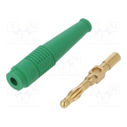 1 pcs x STu00c4UBLI - 64.1020-25 - Plug, 4mm banana, 32A, green, non-insulated, 2.5mm2, gold-plated
