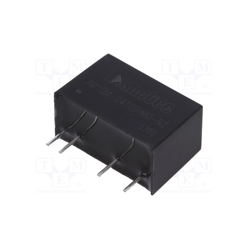 1 pcs x AIMTEC - AM1DM-2412SH60-NZ - Converter: DC/DC, 1W, Uin: 21.6÷26.4V, Uout: 12VDC, Iout: 84mA, SIP7