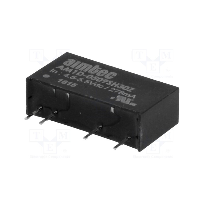1 pcs x AIMTEC - AM1D-0509SH30Z - Converter: DC/DC, 1W, Uin: 4.5÷5.5V, Uout: 9VDC, Iout: 110mA, SIP7