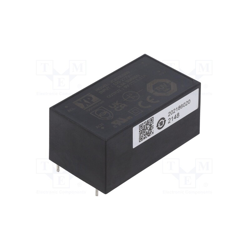 1 pcs x XP POWER - VCE10US09 - Converter: AC/DC, 10W, 85÷264VAC, 9VDC, Iout: 1110mA, OUT: 1, 80%, PCB