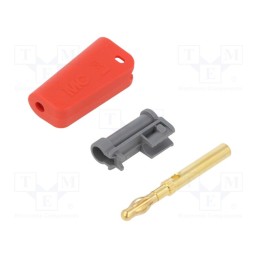 1 pcs x STu00c4UBLI - 64.1043-22 - Plug, 4mm banana, 32A, red, non-insulated,with 4mm axial socket