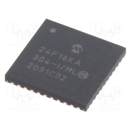 1 pcs x MICROCHIP TECHNOLOGY - PIC24F16KA304-I/ML - IC: PIC microcontroller, 16kB, 32MHz, I2C,IrDA,PWM,SPI,UART, SMD